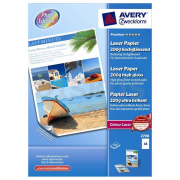 Avery Zweckform Premium Laser Paper, foto papier, vysoko lesklý, biely, A4, 200 g/m2, 100 ks, 2798,