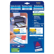 Avery Zweckform, vizitky, s hladkým okrajom, biele, satin, A4, 220 g/m2, 85x54mm, 10ks/A4,