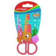 Školské nožnice KEYROAD, blister, motív ryba, oranžové